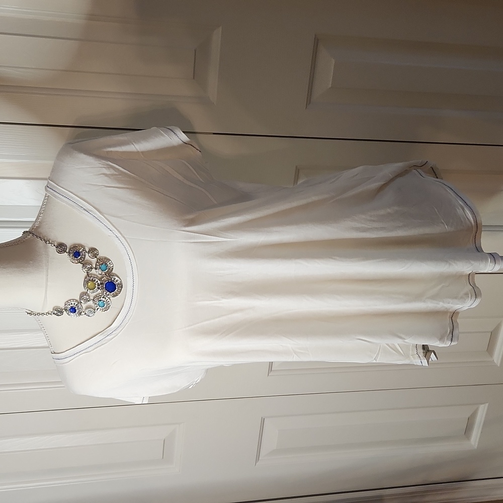 Hem and Thread, NWT,  Women's Top,  white/blue, Size Small